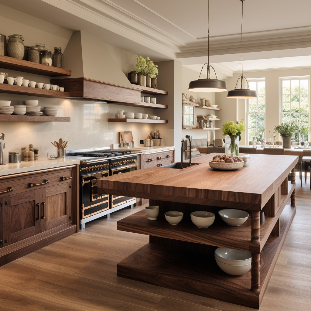 Walnut Kitchen Shelves